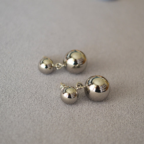 Dual Gold Balls Drop Earrings - Zafari Studio Jewelry